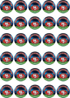 30 x Edible Cupcake Toppers – San Francisco's Football Themed Collection of Edible Cake Decorations | Uncut Edible on Wafer Sheet