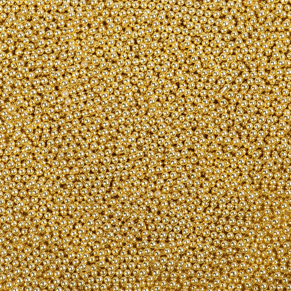 Gold Nonpareils Sprinkles - 2mm Edible Mini Pearl Sprinkles for Cake Decorating, Cupcake, Cookie, Baking, Donuts, Ice Cream Toppings, Wedding Party Supplies 130g/4.58oz