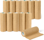 Medline Self-Adherent Cohesive Wrap Bandage with Latex, 6" x 5 yd, Tan, 12 Count