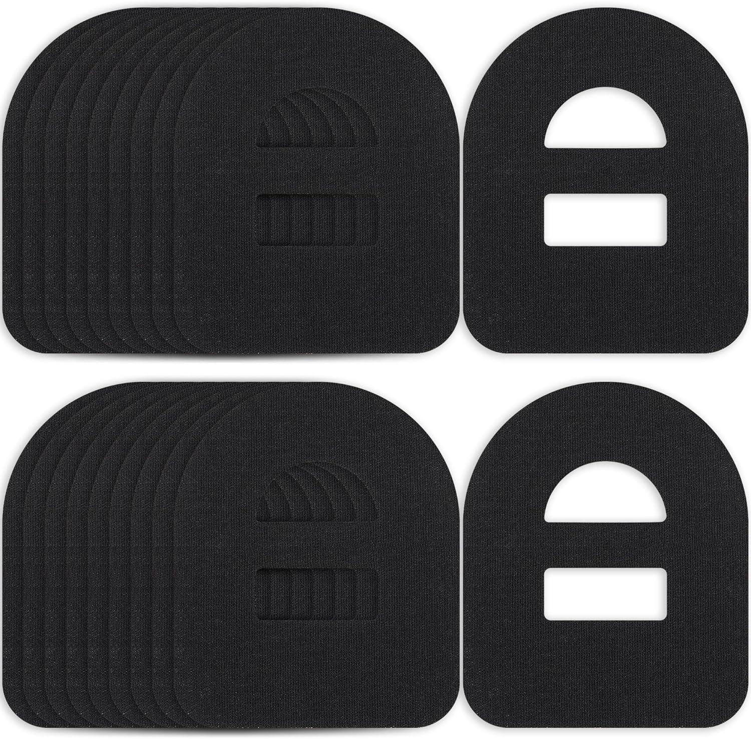 40Pcs Overpatches for Omnipod 5, Adhesive Patches Waterproof with Stretchable Strap, Breathable, Adhesive Overpatches（Black）