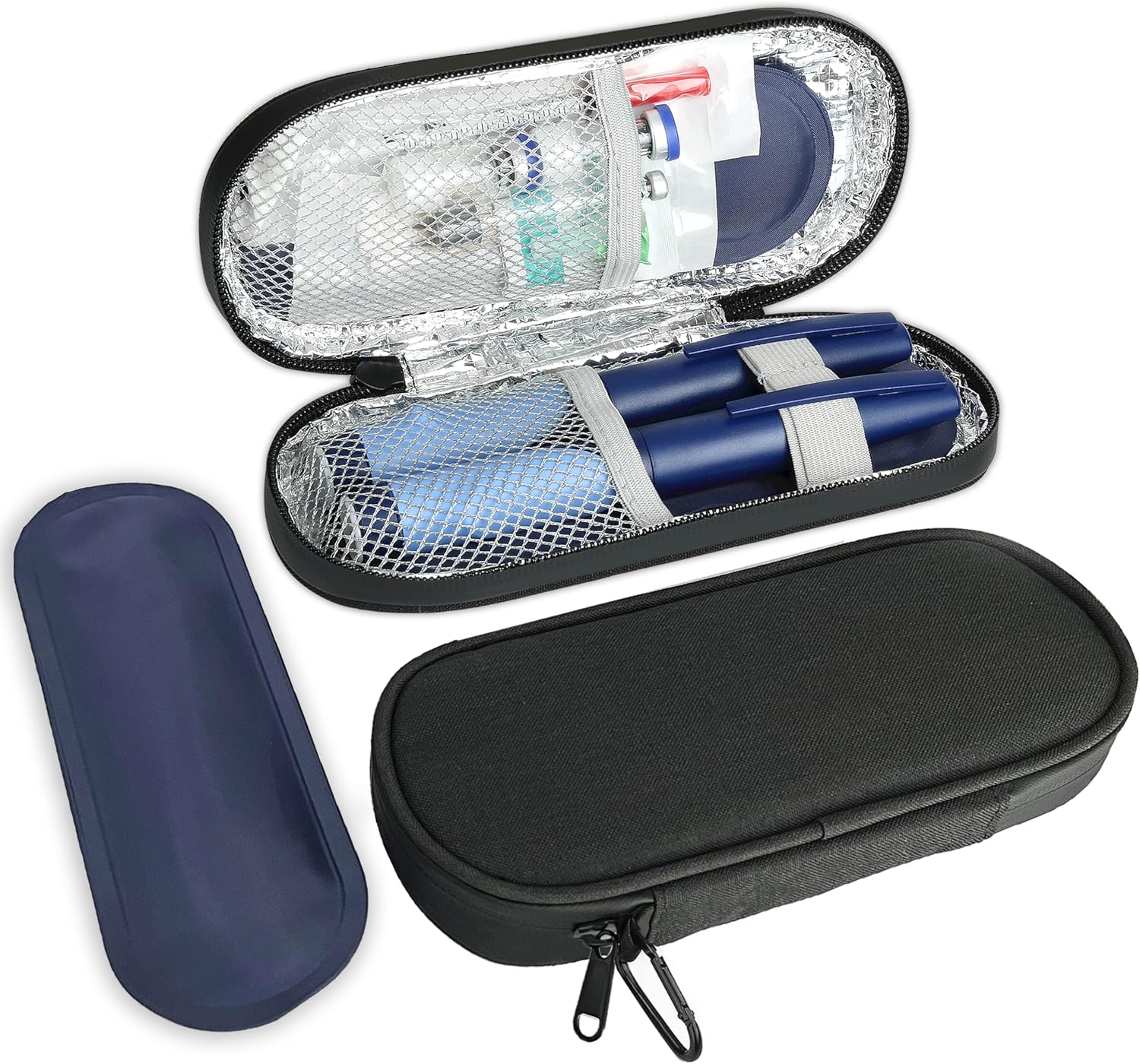 CDBXPRG Insulin Pen Cooler Travel Case with TSA Approved Ice Packs,Diabetic Medication Insulated Cool Organizer,Insulin Pen and Other Diabetic Supplies, for the Daily Life and Trip Black