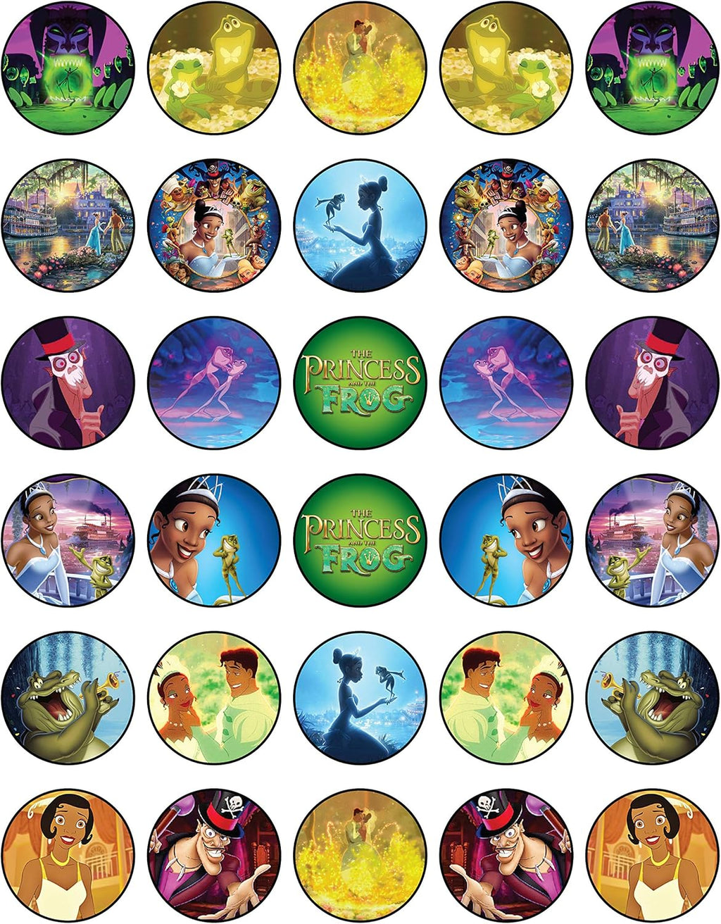 30 x Edible Cupcake Toppers – Enchanted Princess and Frog Party Collection of Edible Cake Decorations | Edible Wafer Sheet