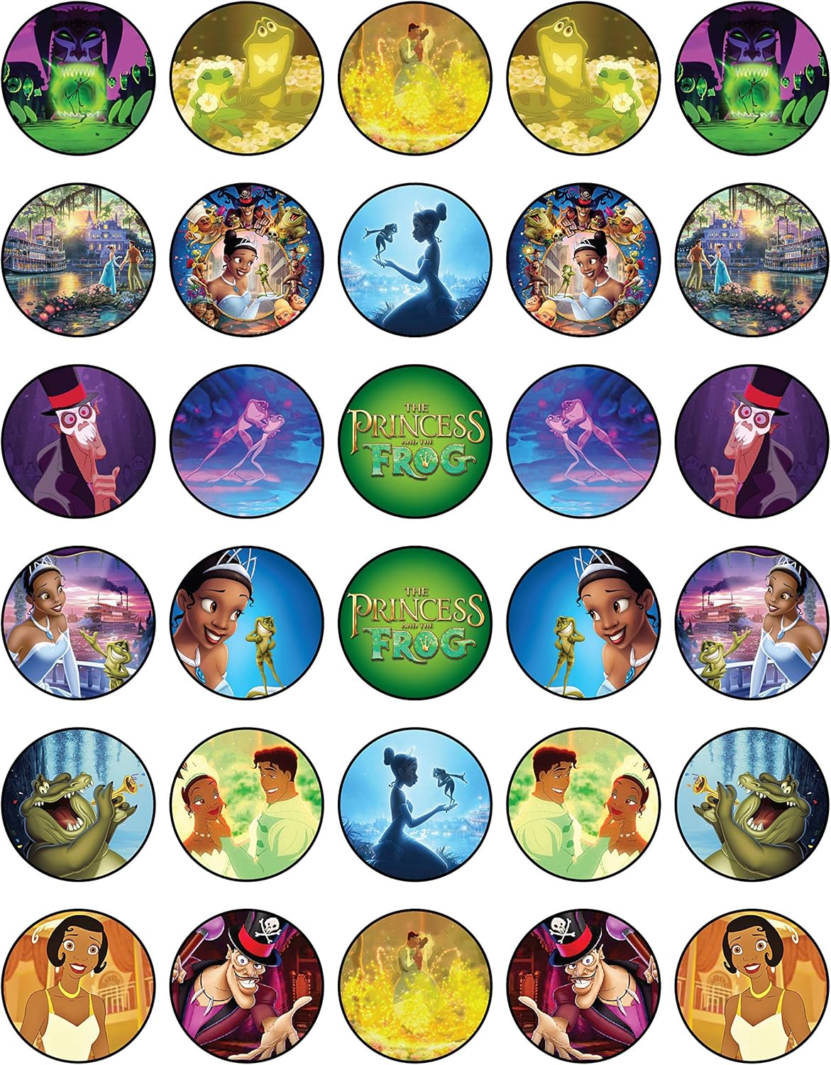 30 x Edible Cupcake Toppers – Enchanted Princess and Frog Party Collection of Edible Cake Decorations | Edible Wafer Sheet