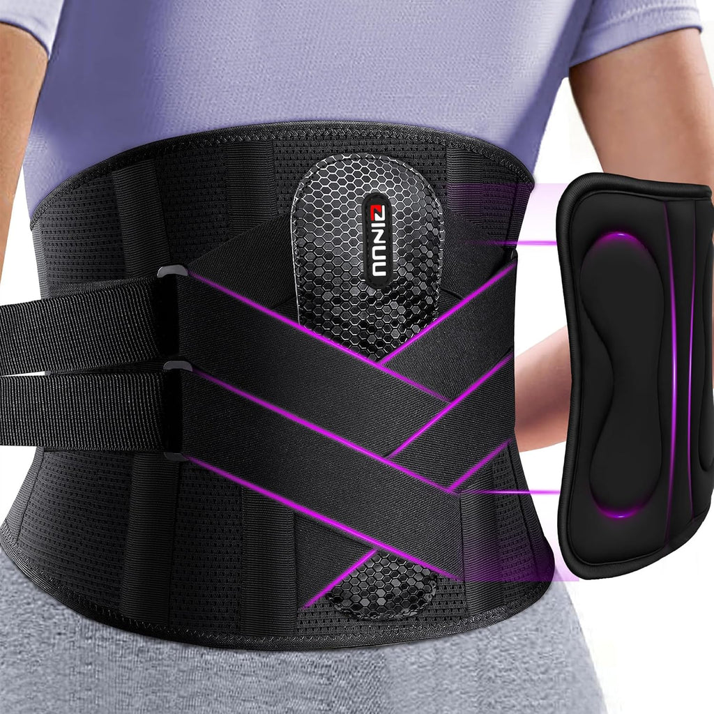 Back Brace for Lower Back Pain with 8X Powerful Bionic Support System, Back Support Belt for Men Women with 3D Lumbar Pad, Breathable Lumbar Support Belt for Scoliosis,Sciatica,Herniated Disc,Black,Small(Waist:27.6-32.3 Inch)