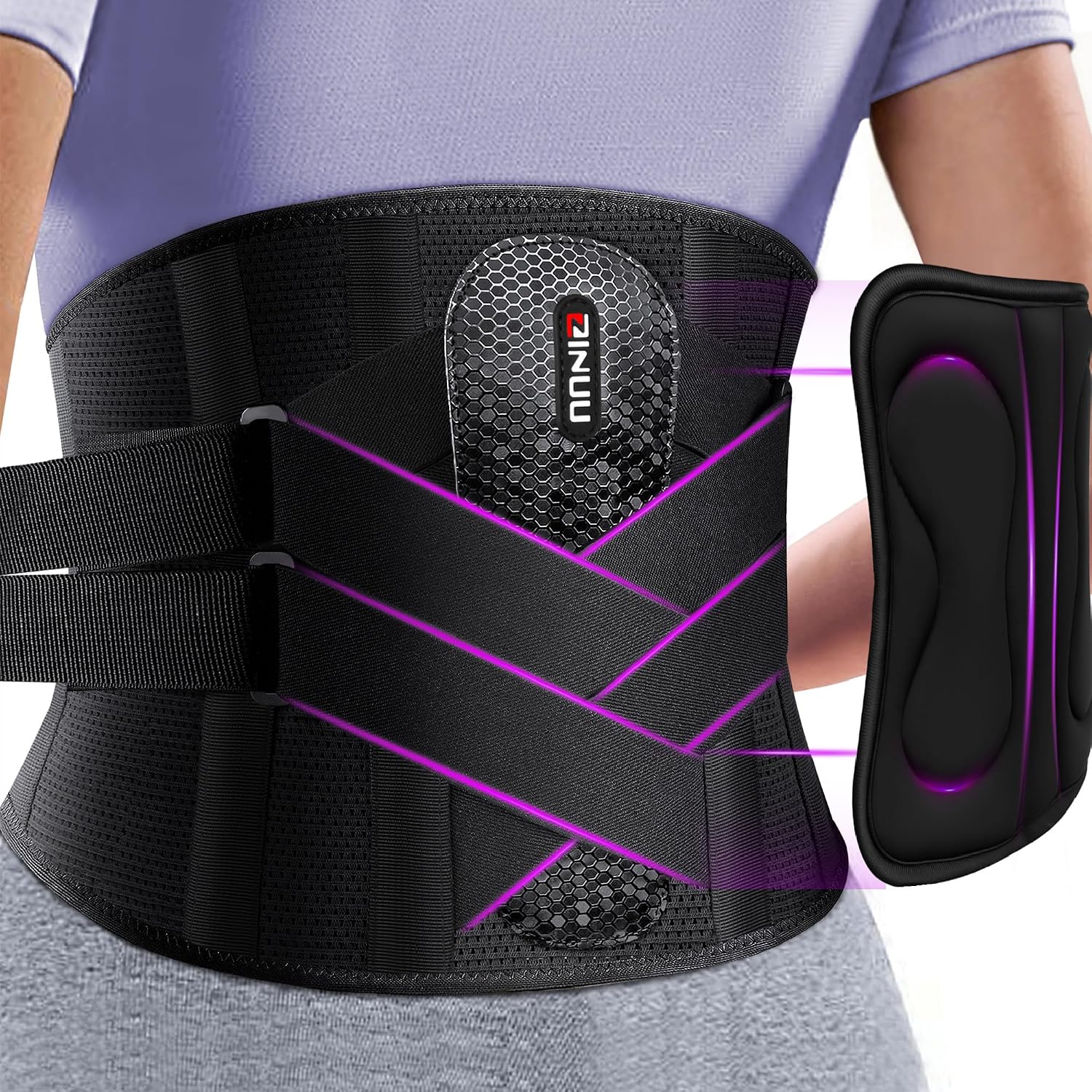 Back Brace for Lower Back Pain with 8X Powerful Bionic Support System, Back Support Belt for Men Women with 3D Lumbar Pad, Breathable Lumbar Support Belt for Scoliosis,Sciatica,Herniated Disc,Black,Small(Waist:27.6-32.3 Inch)