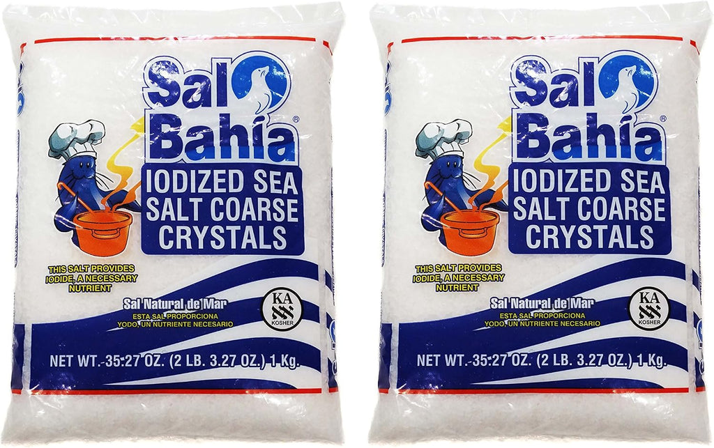 2 Set - Sal Bahia Iodized Sea Salt Coarse Crystals 35.27oz