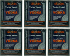 Alcotec Vodka Turbo Yeast | Vodka Distilling | Home Brewing | Fast Acting Powerful Yeast | Wine Yeast for Wine Making | Beer-Brewer Yeast | (pack of 6)