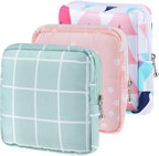 TIESOME 3Pcs Sanitary Napkin Storage Pouch, Cotton Menstrual Cup Holder, Portable Period Kit Bag for Women & Teen Girls
