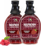 Green Jay Gourmet Raspberry Syrup - 3 Ingredient Premium Breakfast Syrup with Fresh Raspberries, Cane Sugar & Lemon Juice - All-Natural, Non-GMO Pancake Syrup, Waffle Syrup & Dessert Syrup - 2 x 8 Oz