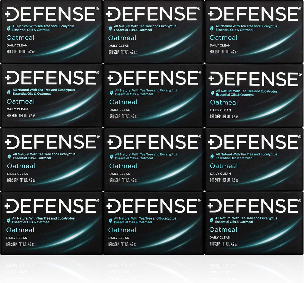 Defense Soap 12pk All Natural Oatmeal Bar Soap for Men | Made by Wrestlers with Tea Tree Oil & Eucalyptus Oil to Promote Healthy Skin