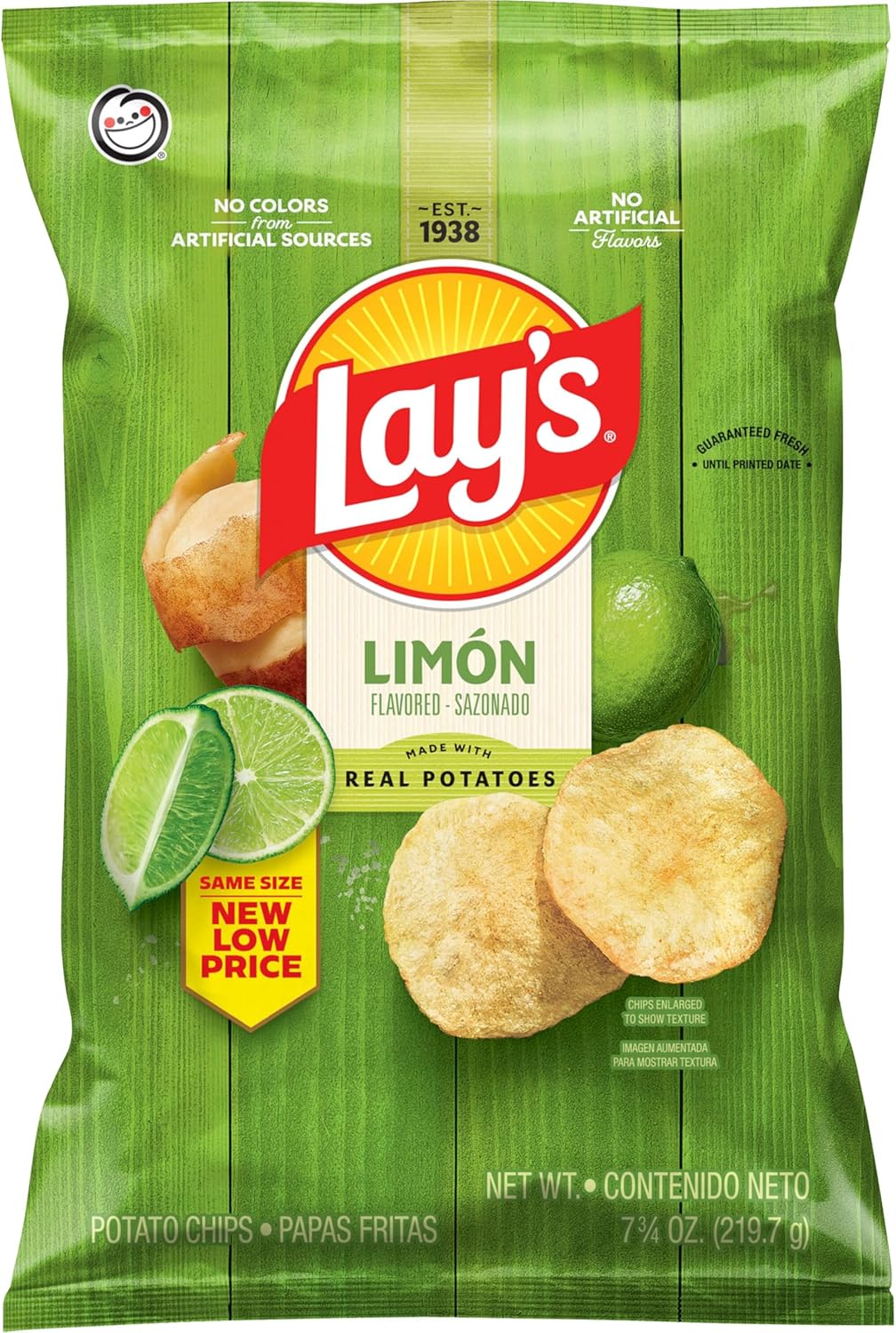 Lay's Potato Chips, Limon Flavored Snacks, 7.75oz Bag