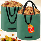 Reusable Yard Waste Bags, 2 Pack 72 Gallon Heavy Duty Lawn Leaf Garden Bag with Extension Layer, Handle & Shoulder Strap, Foldable Leaf Bags for Leaves Lawn Trash