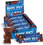 Raw Rev Vegan Protein Bars- Double Chocolate Brownie Batter, 12 bars, Non-GMO, Plastic-Neutral, Nothing Artificial, Glo Formula, Gluten-Free, Keto-Friendly, Paleo, Kosher, No Sugar Alcohols, No Stevia.