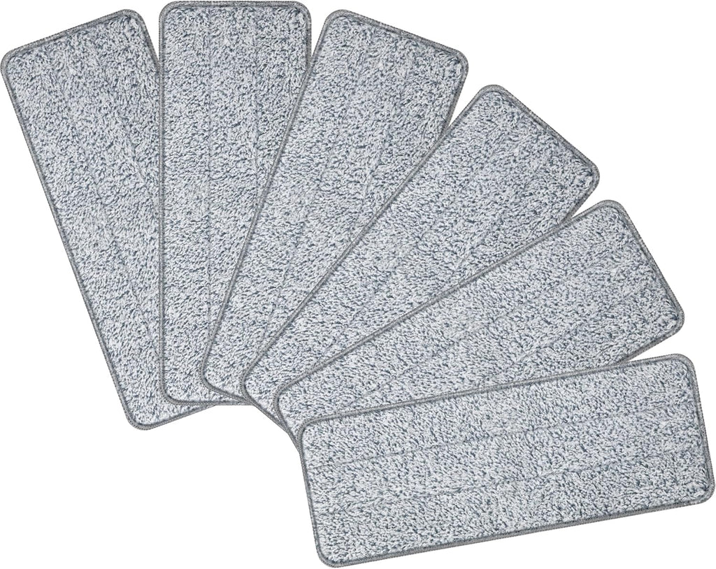 Aifacay Microfiber Mop Head Replacements Pads for Flat Floor Mop and Bucket Set, 13 Inch Reusable Microfiber Mop Pad Refills for Floor Cleaning Hard Wood Floor Microfiber Cleaning Pads - 6 Pack
