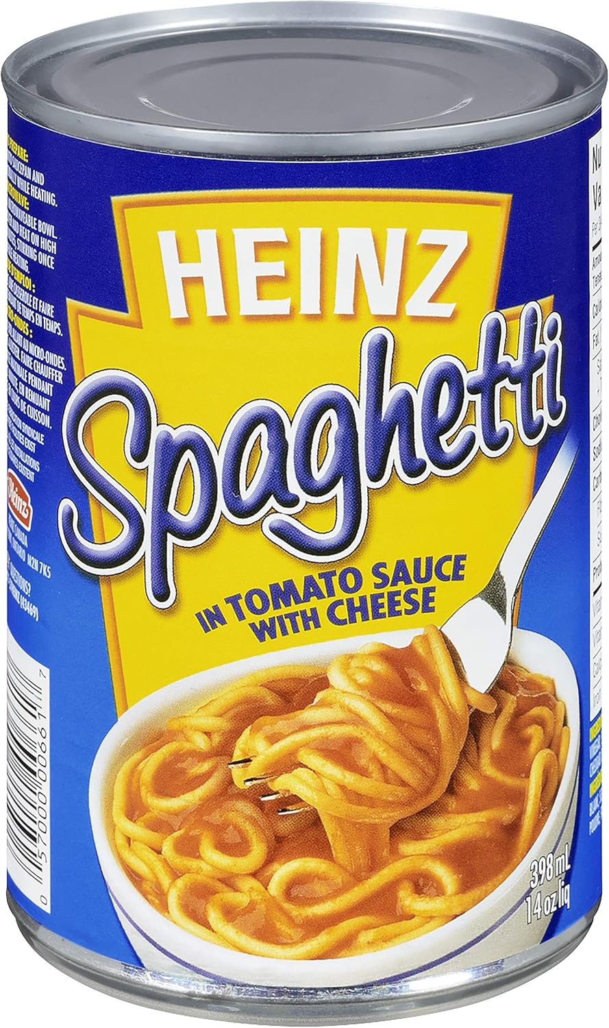 Heinz Spaghetti in Tomato Sauce with Cheese, 398mL/13.5 fl. oz. (Pack of 24) {Imported from Canada}