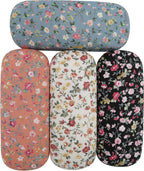 Spectacle Case Portable Hard Shell Eyeglasses Case Flower Fabric Covered Spectacles Box Eyewear Protector Bo