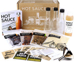 Unique Gift for Men, Deluxe Hot Sauce Making Kit, 3 Varieties of Chili Peppers, Gourmet Spice Blend, 3 Bottles, 16 Fun Labels, Make your own sauce, Nice Gift For Dad, Brother, Uncle, Guys. (Deluxe Kit)