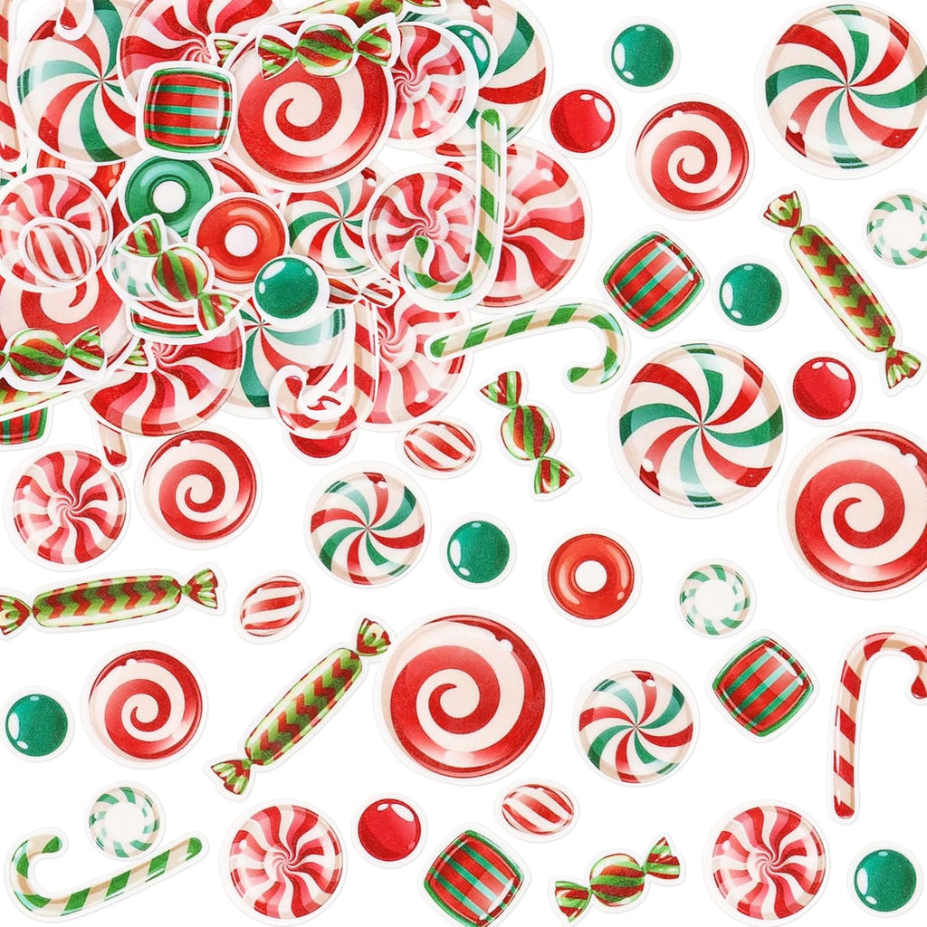 54PCS Edible Christmas Cupcake Toppers - Wafer Paper Candy Cupcake Toppers Decorations for Christmas Party Supplies Holiday Party Decorations