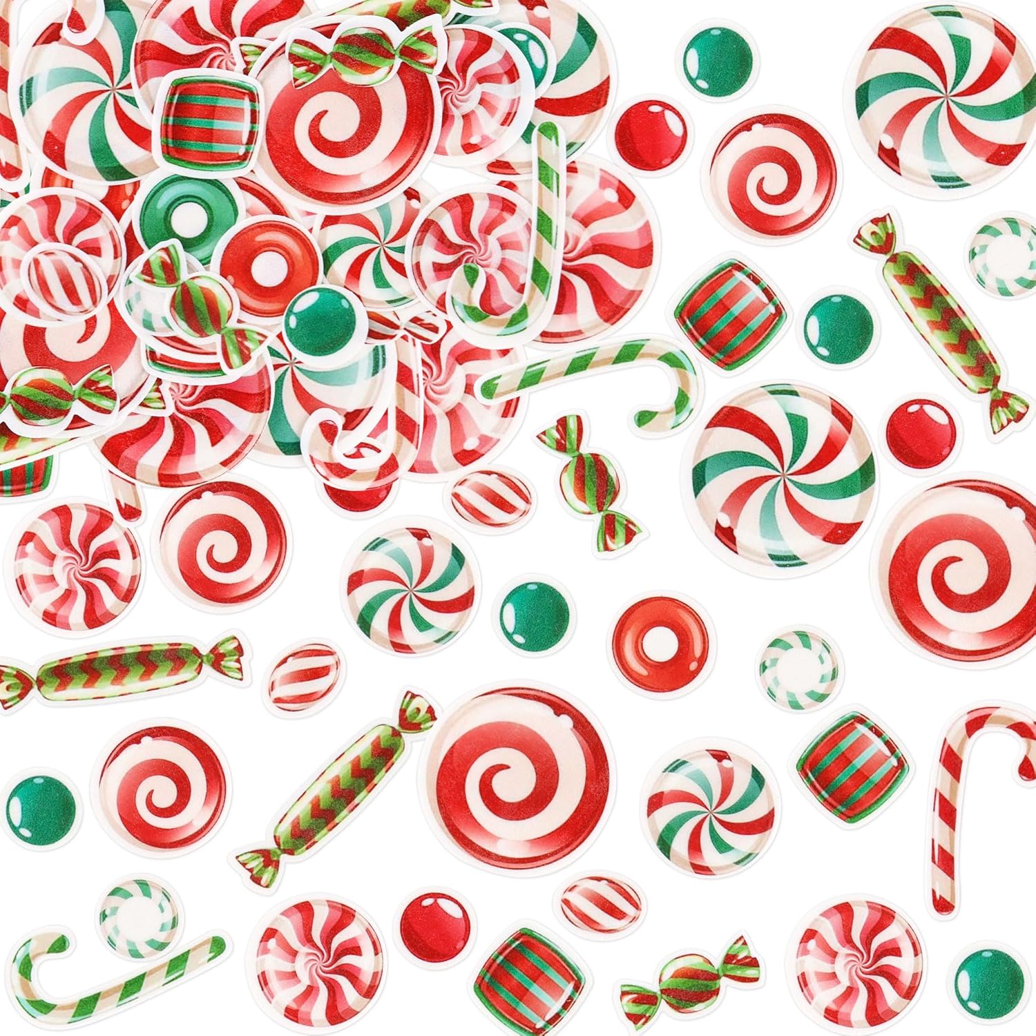 54PCS Edible Christmas Cupcake Toppers - Wafer Paper Candy Cupcake Toppers Decorations for Christmas Party Supplies Holiday Party Decorations