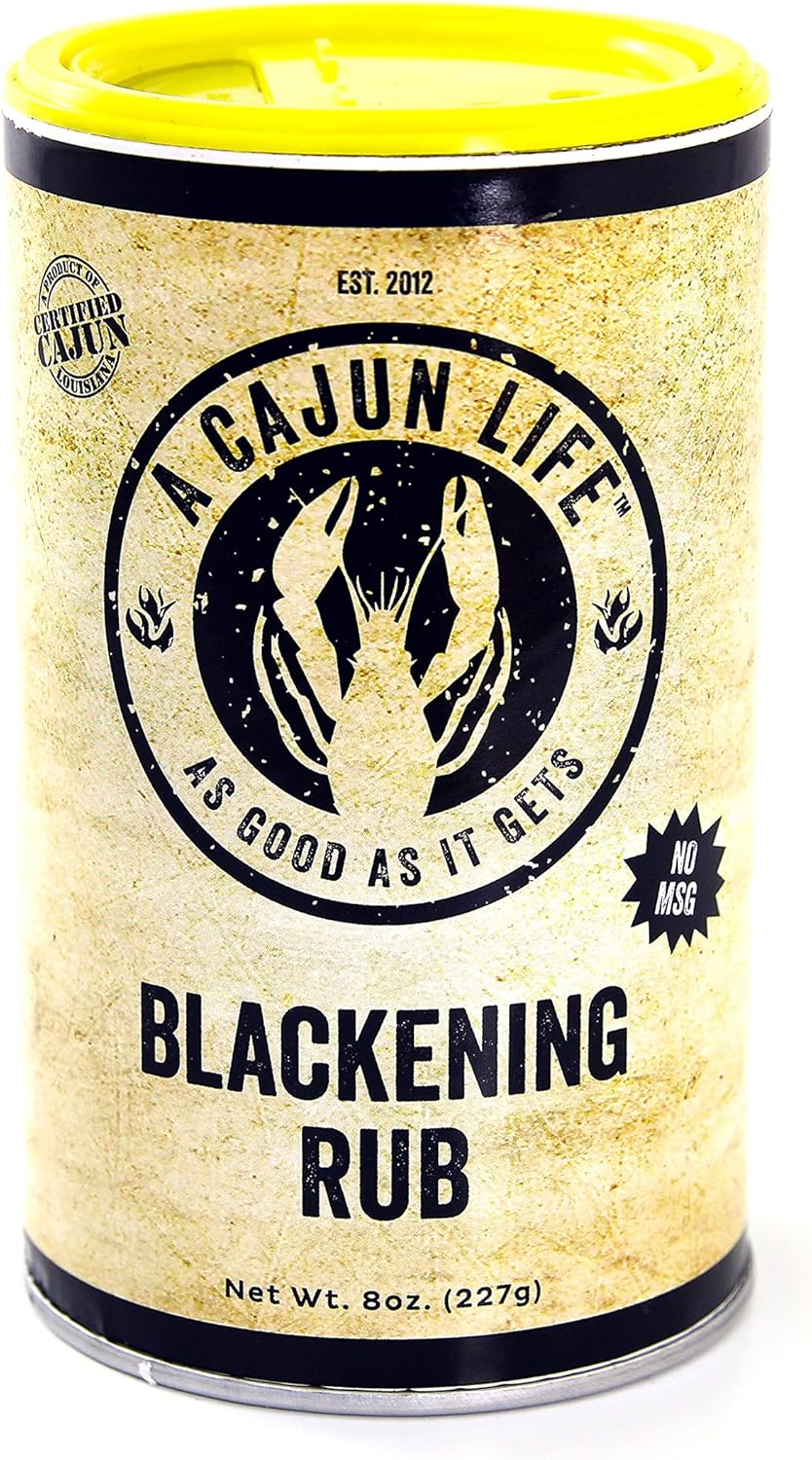 A Cajun Life Blackening Seasoning | Authentic Certified Cajun Blackening Rub, Non-GMO, No MSG, 8 oz