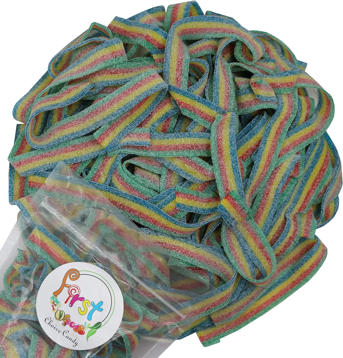 Variety Color Sour Gummy Belts (Rainbow, 2 LB)
