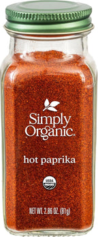 Simply Organic Paprika, Hot, Organic, 2.86 Ounce