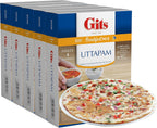 Gits Uttapam mix 87.5 Oz (Pack of 5X17.5 Oz each) Ready to Cook Indian Breakfast, Snack Meal | 100% Vegetarian, Easy Recipe, No Artificial Colors, Flavors, Preservatives. Vegan
