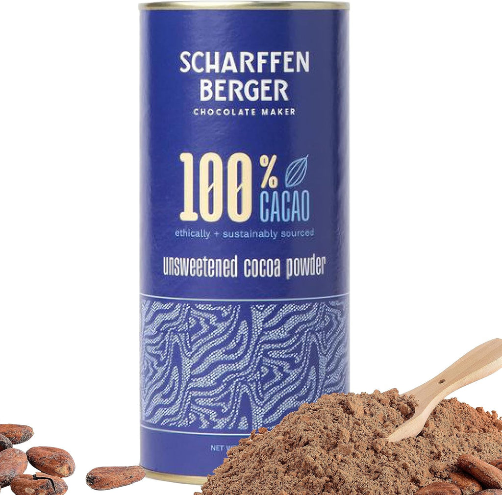 Scharffen Berger 100% Cacao Unsweetened Dark Chocolate Cocoa Powder (6 Ounce, Pack of 1) - Gluten Free, Non GMO, Natural Chocolate Powder