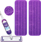 Reusable Power Mop Refill Pads for Swiffer Power Mop Starter Kit - Swifter Powermop Pads Refills - Multi-Surface & Wood Mopping Pad Refill for Floor Cleaning - Washable Microfiber Pad, 2 Pack