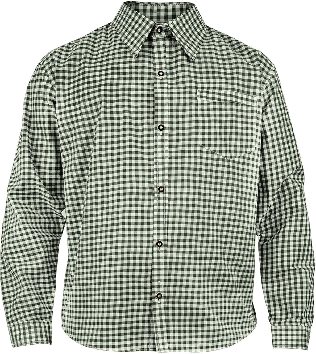 Gentry Choice Mens Oktoberfest Shirts Bavarian Lederhosen Shirt Button Down Long Sleeve Checkered German Outfit Dress Shirt