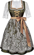 Women German Dirndl Dresses Set Oktoberfest Costume Bavarian Beer Dress Halloween Party Outfits