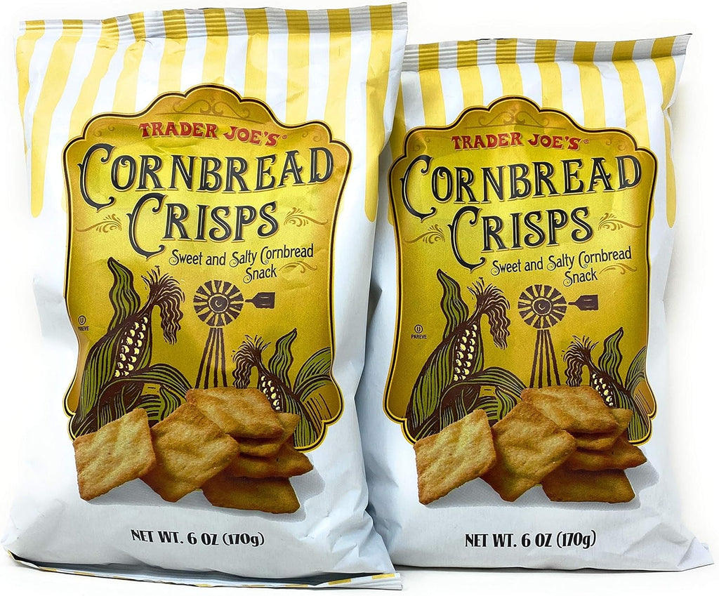 Trader Joe's - Cornbread Crisps - Sweet and Salty Snack 6oz (2 Bags)