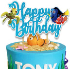 Findng Nmo Happy Birthday Cake Topper - Ocean Theme Party Decorations | Underwater Cake Decor for Birthday Celebrations | Fun Clownfish Cake Topper.