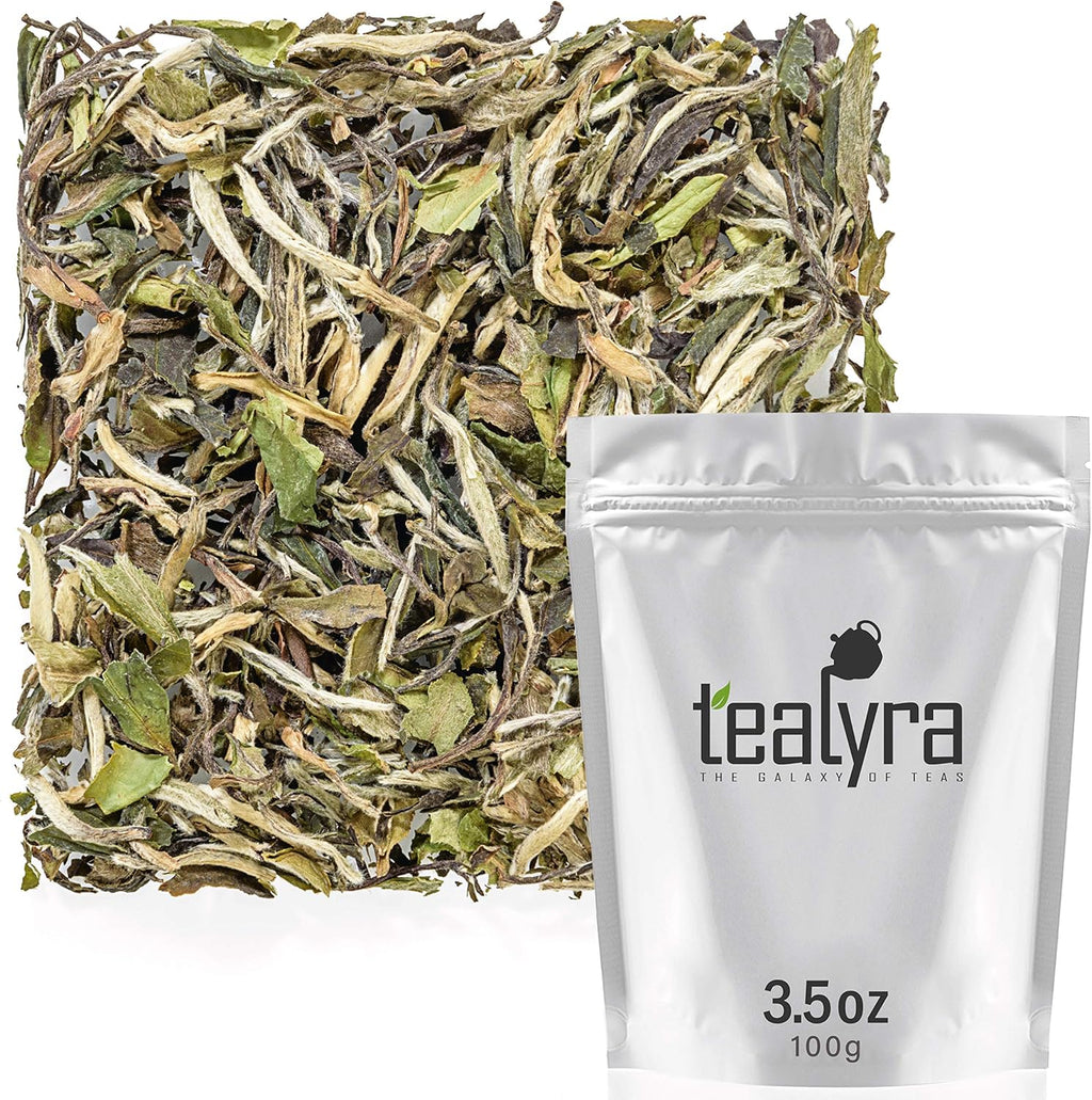 Tealyra - White Peony - Bai Mu Tan White Loose Leaf tea - Premium Chinese White Tea - Caffeine Level Low - 100g (3.5-ounce)