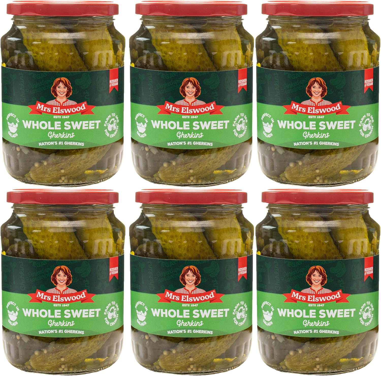 Mrs Elswood - Whole Sweet Cucumbers Pickled - 670g (Case of 6)