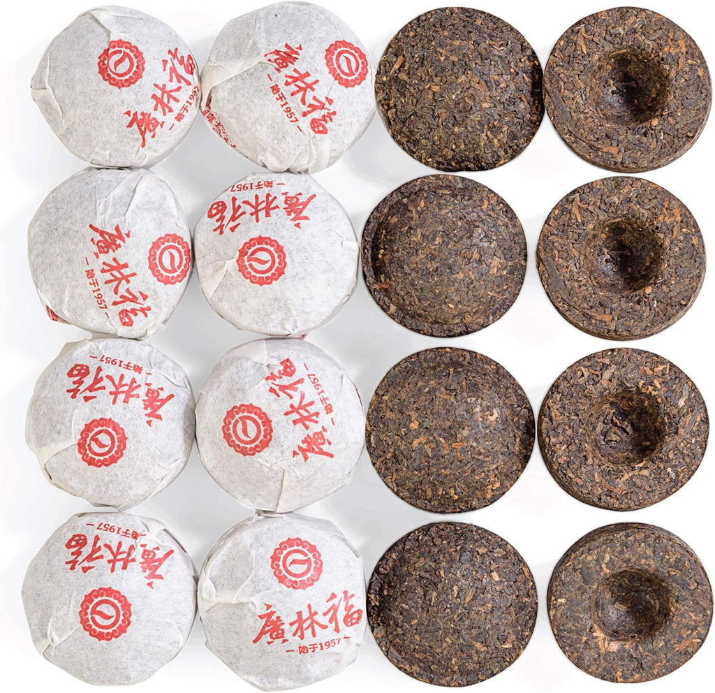 Tealyra - Pu Erh Menghai - Ripe Tuo Cha Mini Cakes - Puerh Tea - Individually Wrapped - 8-ounce (37-39pcs)