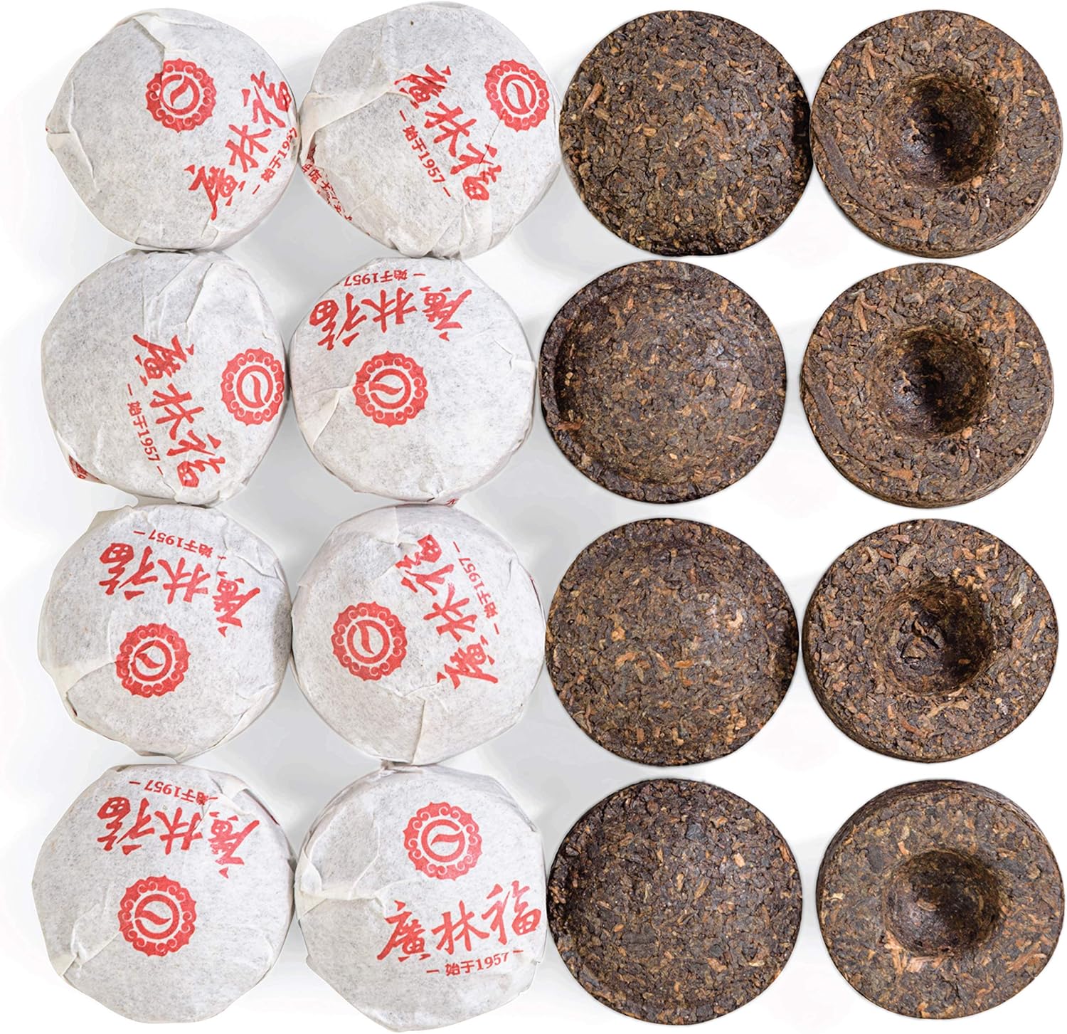 Tealyra - Pu Erh Menghai - Ripe Tuo Cha Mini Cakes - Puerh Tea - Individually Wrapped - 8-ounce (37-39pcs)