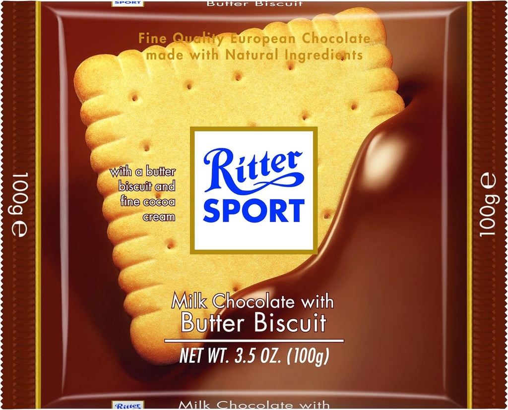 Ritter Sport, Milk Chocolate with Butter Biscuit, 3.5-Ounce Bars (Pack of 11)