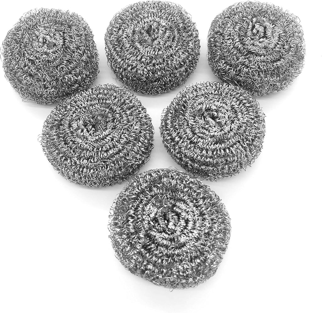 KTOJOY 6 Pack Stainless Steel Wool Scrubber, Scrubbing Scouring Pad, Steel Wool Scrubber for Kitchens, Bathroom and More