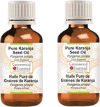 Greenwood Essential Pure Karanja Seed Oil (Pongamia pinnata) Cold Pressed (Pack of Two) 100ml X 2 (6.76 oz)