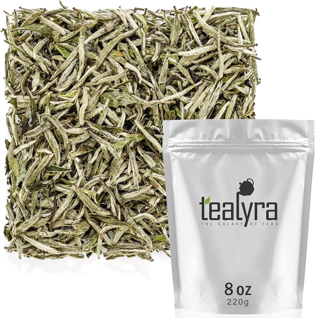 Tealyra - Premium White Silver Needle Tea - Bai Hao Yinzhen - Grown in Fujian China - Superior Chinese Silver Tip White Tea - Loose Leaf Tea - Caffeine Level Low - 220g (8-ounce)