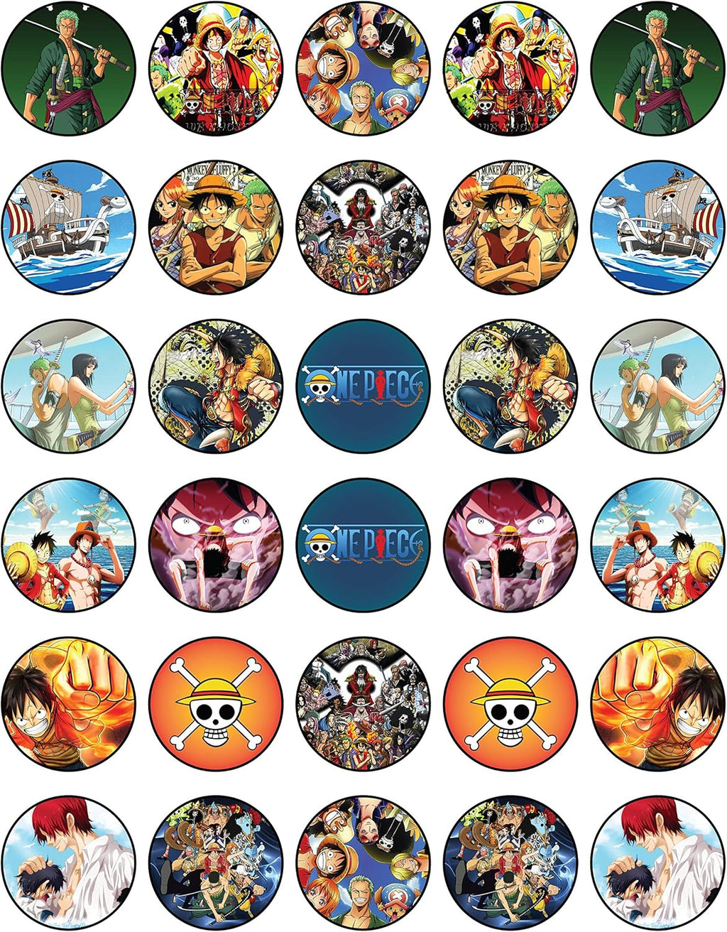 30 x Edible Cupcake Toppers Themed of Pirate Adventure Collection of Edible Cake Decorations | Uncut Edible on Wafer Sheet