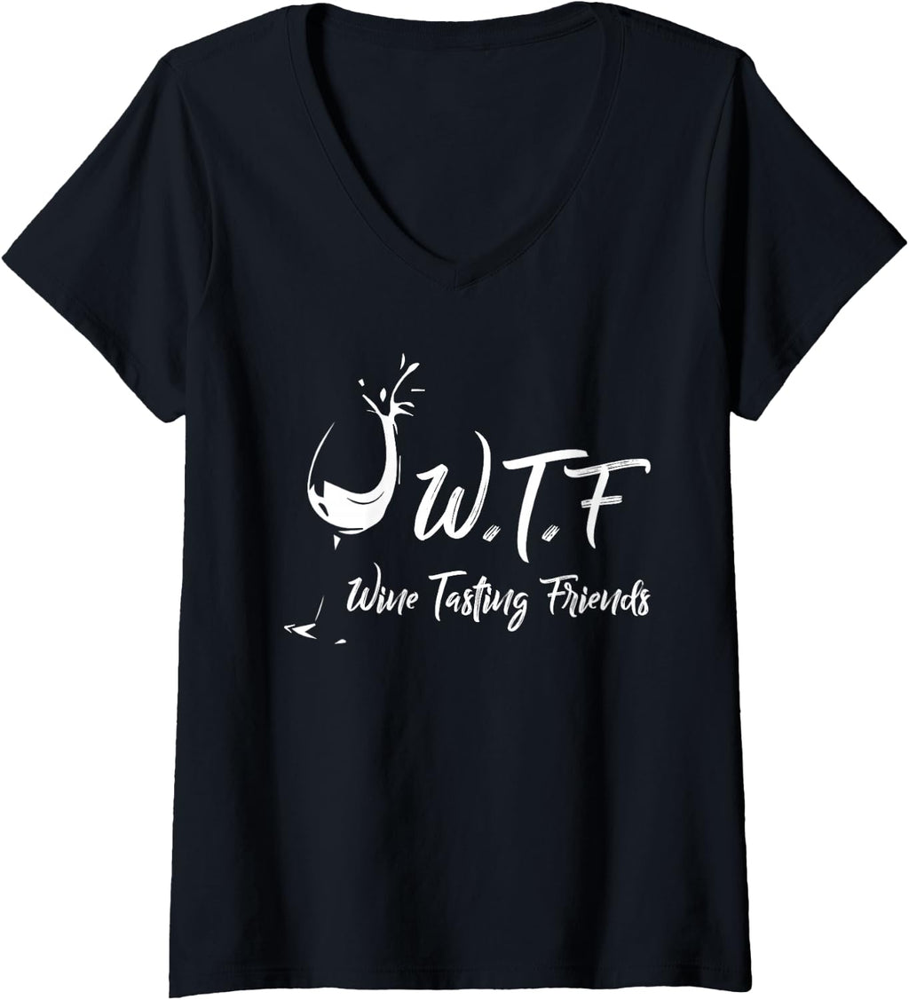 Womens Wine Tasting Friends Wine Tour V-Neck T-Shirt