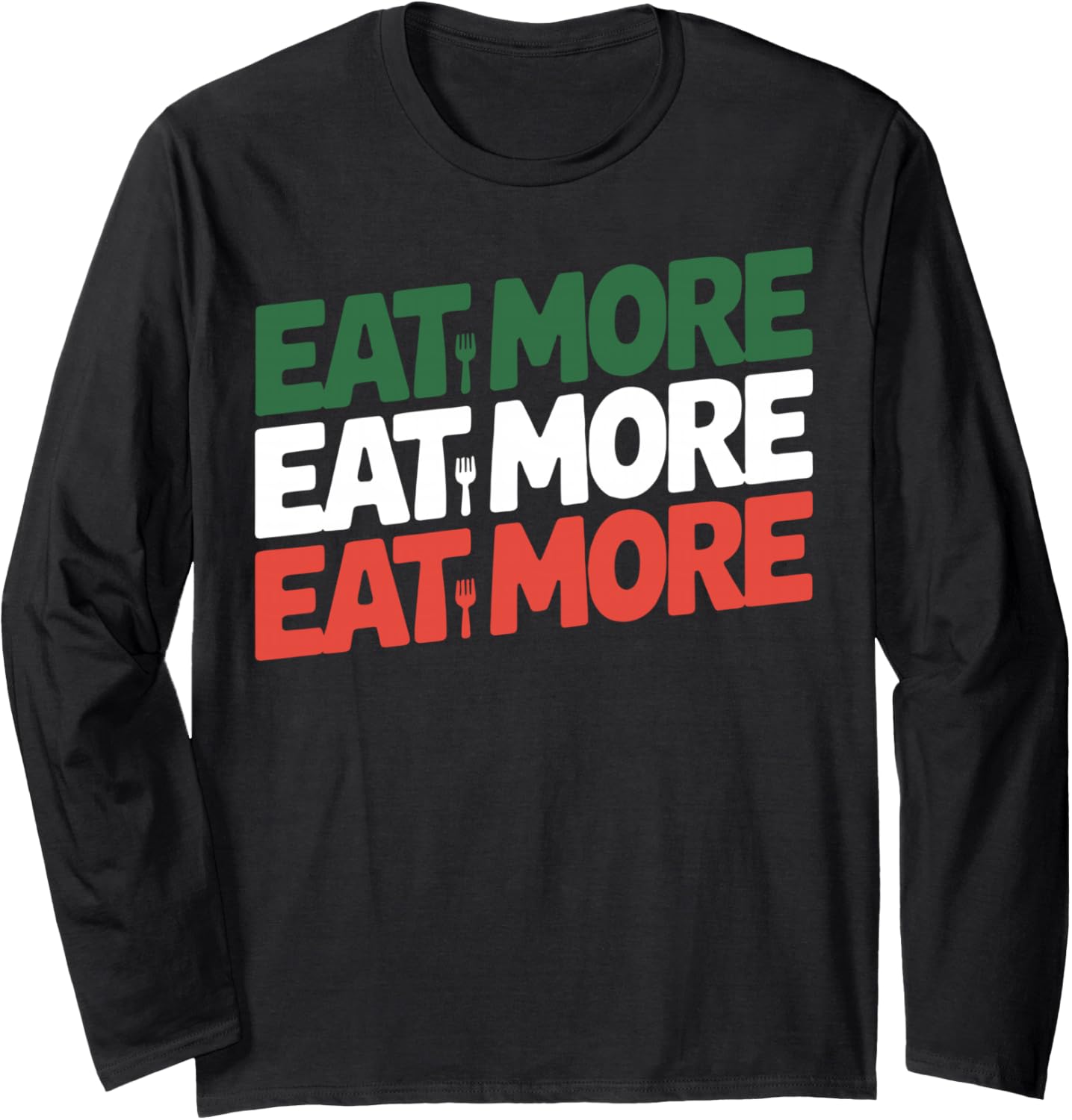 Funny Italy Flag Pasta Lover Long Sleeve T-Shirt