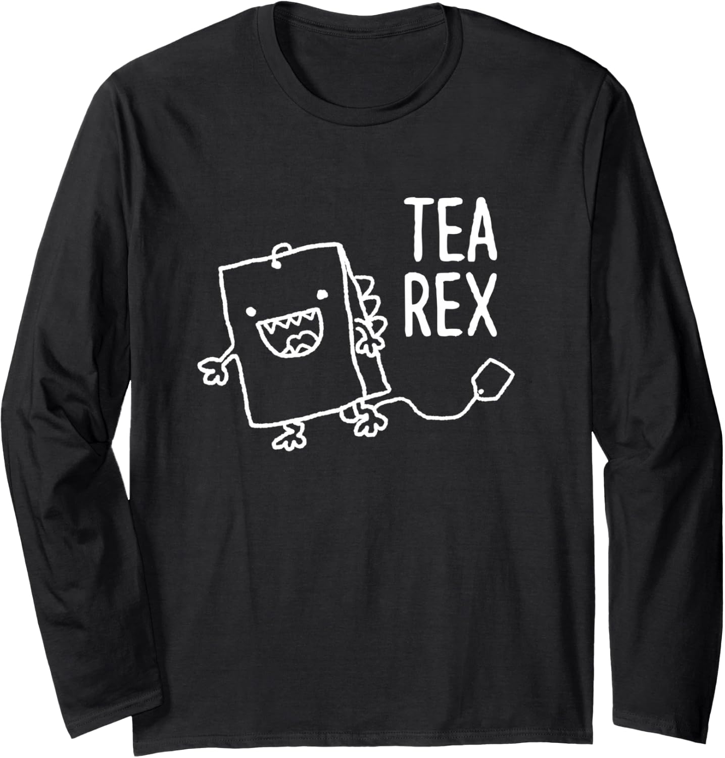 Funny Pun Art Tea Rex Dinosaur Long Sleeve T-Shirt