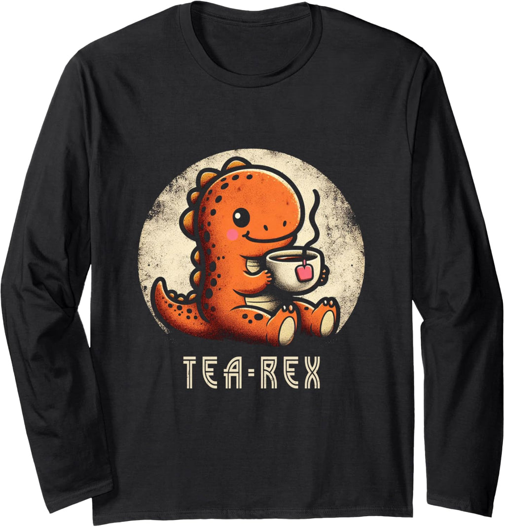 Tea-Rex Cute T-Rex Dinosaur Cute Funny Dino Pun Long Sleeve T-Shirt