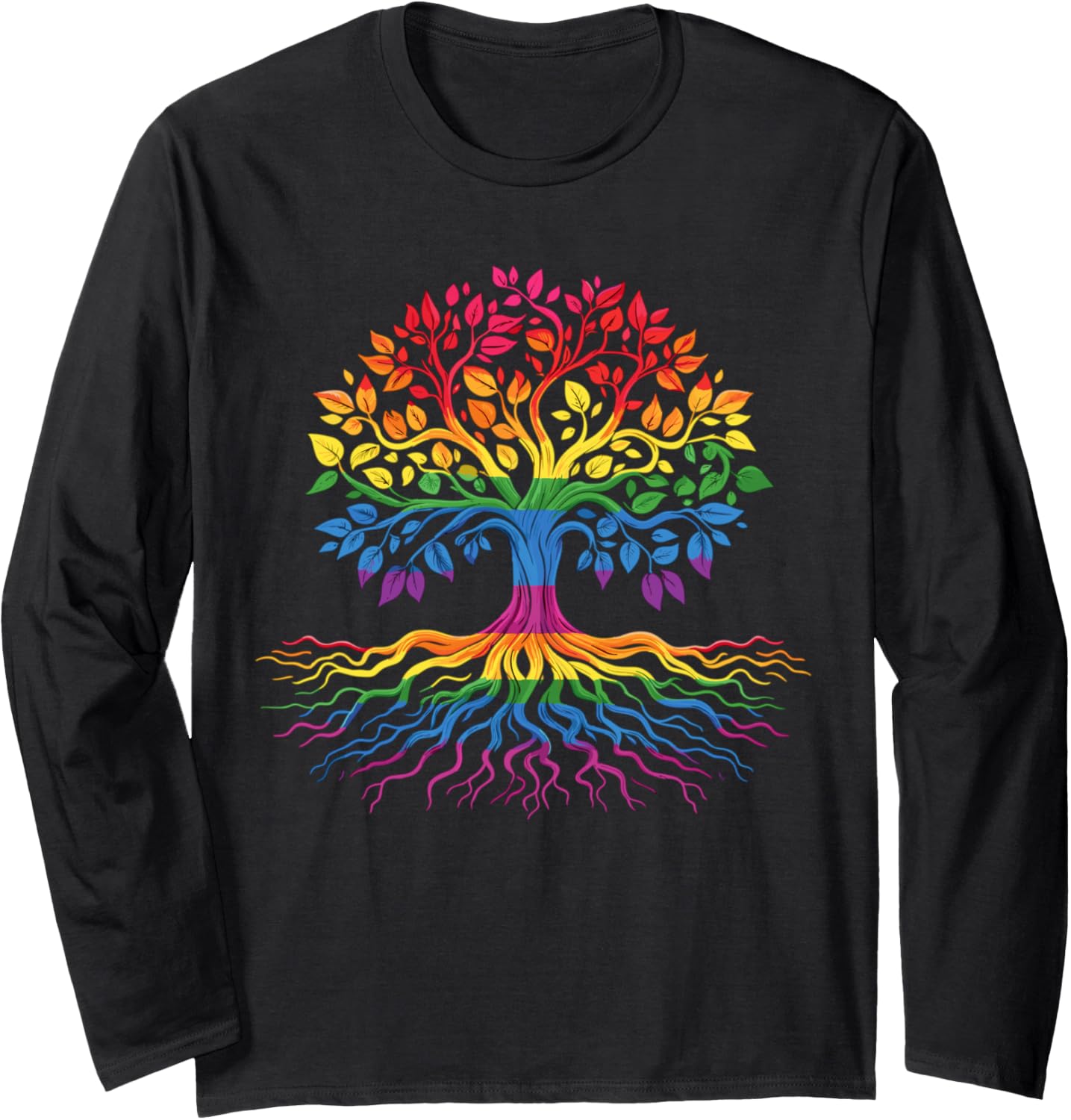 Tree Life Rainbow LGBT Flag Gay Pride Ally Long Sleeve T-Shirt