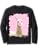 Cute Llama Chewing Pink Bubble Gum Long Sleeve T-Shirt