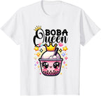 Boba Queen for Teen Girls Boba Bubble Tea Kawaii Japanese T-Shirt