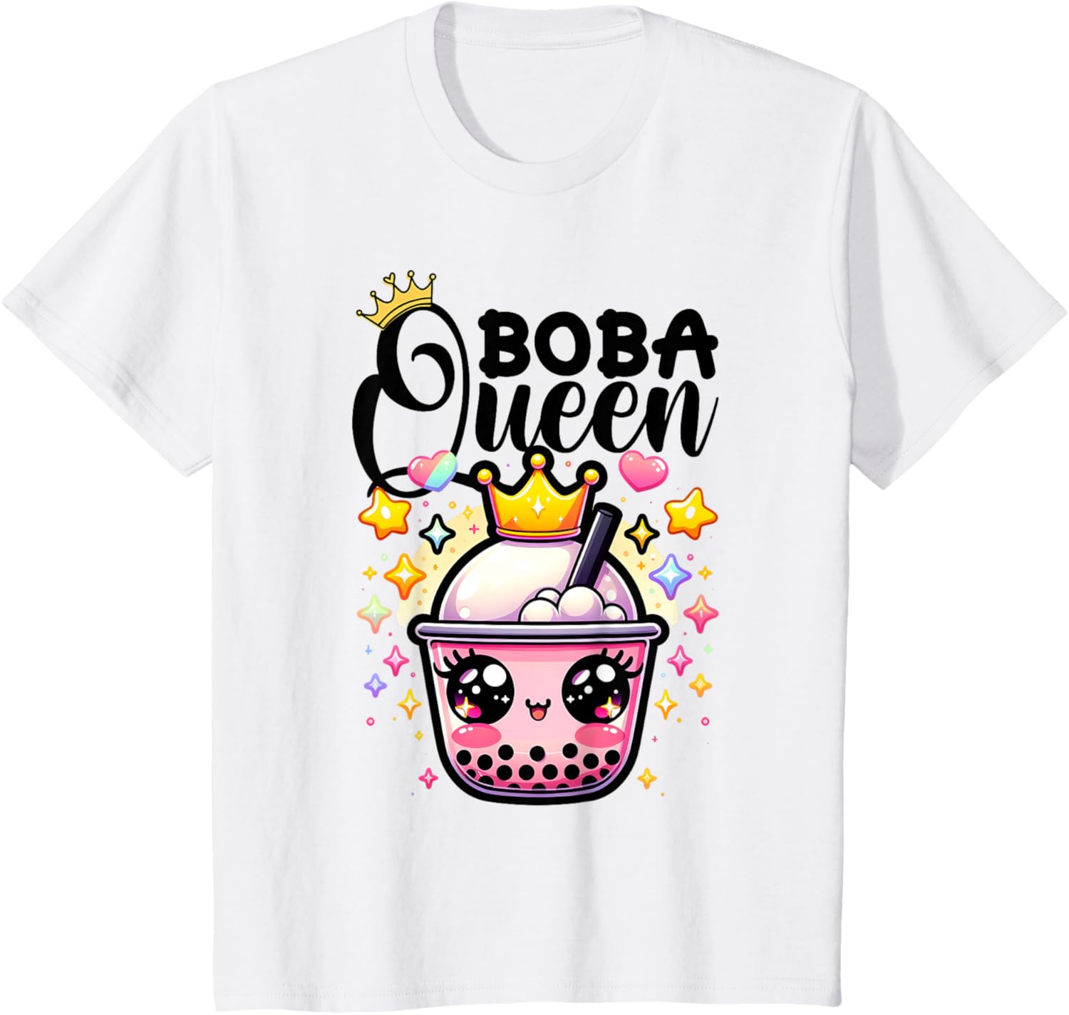 Boba Queen for Teen Girls Boba Bubble Tea Kawaii Japanese T-Shirt